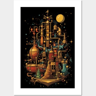 Merry Steampunk Christmas Posters and Art